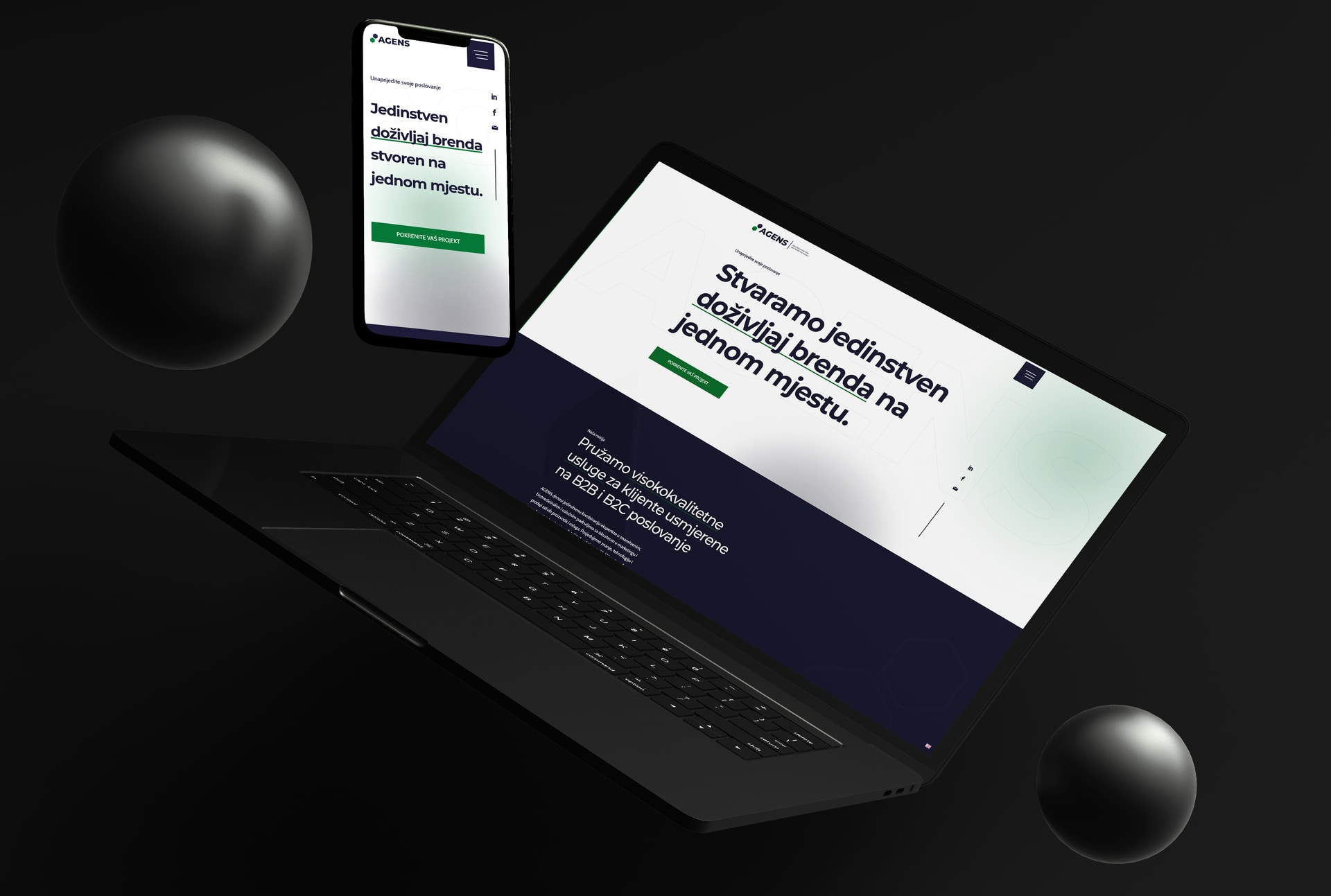 Agens - izrada web stranice za marketinšku agenciju - Red Sun