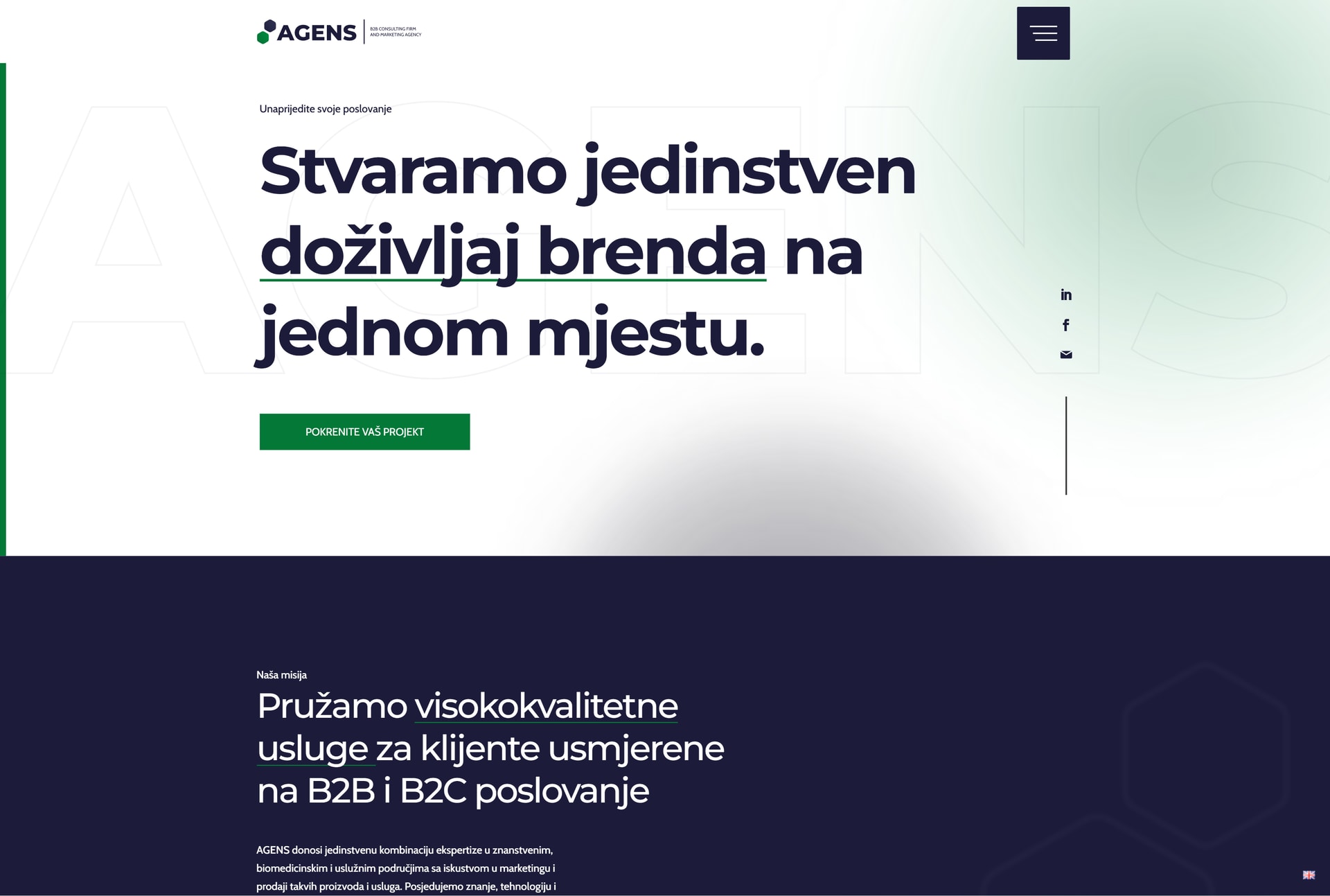 Agens - izrada web stranice za marketinšku agenciju - Red Sun