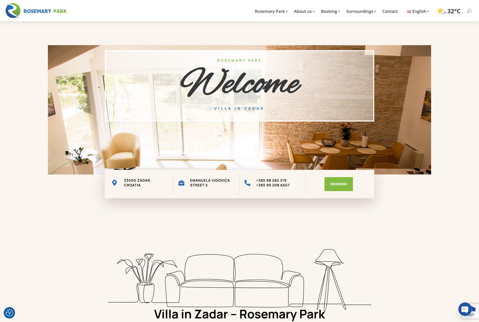 Rosemary Park - Izrada web stranice za iznajmljivanje apartmana i vile - Red Sun