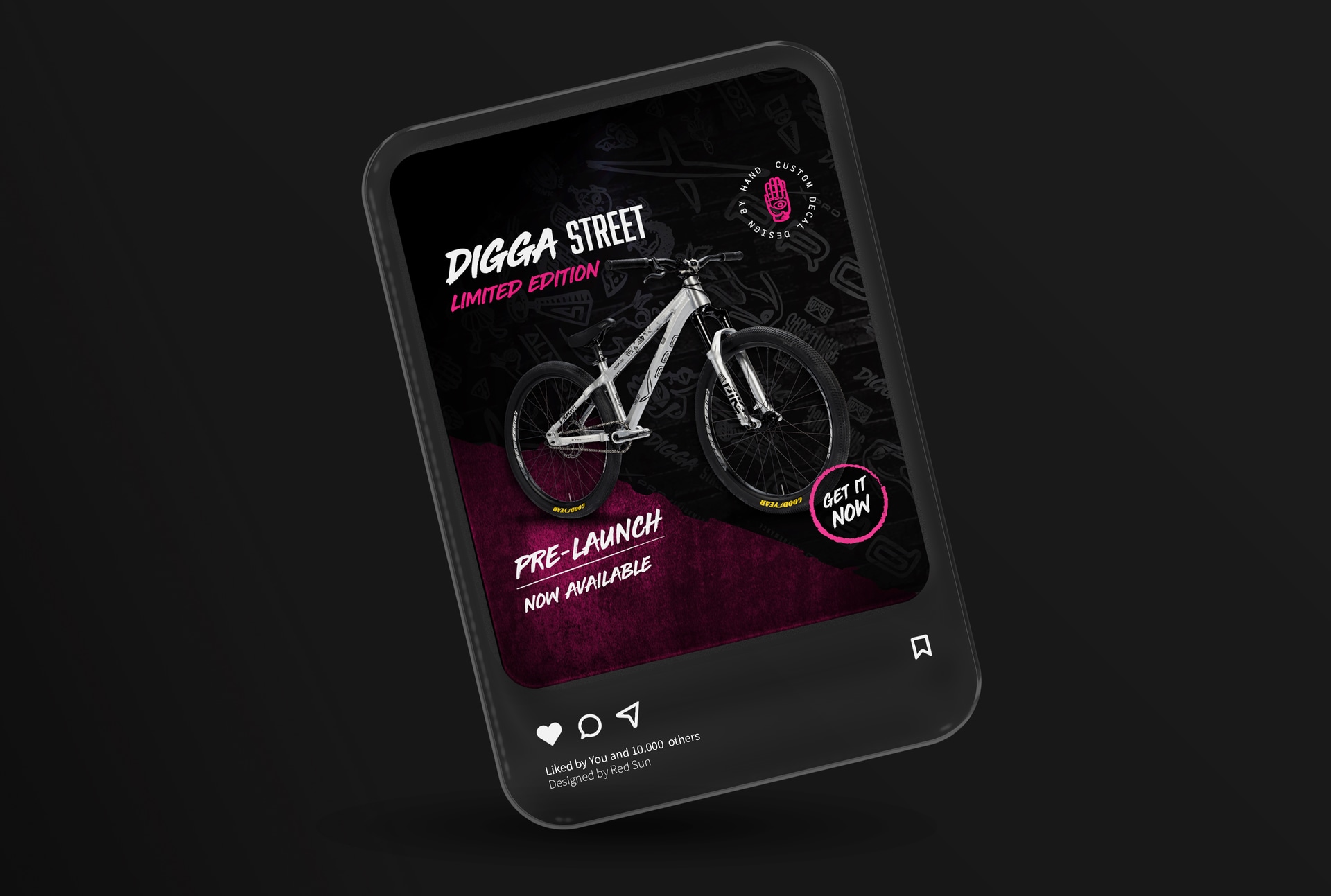 Xpro Bikes - Digga Street - dizajn vizuala za Instagram - Red Sun